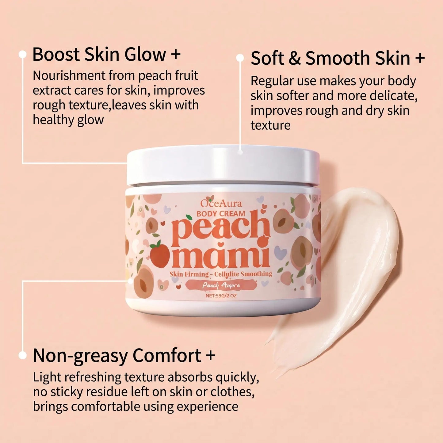 OceAura Peach Amore Body Cream 59g